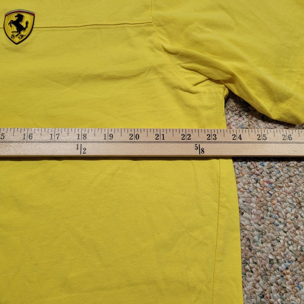 Ferrari Mens Yellow Short Sleeve Scuderia Shield Logo Racing T-Shirt XXL - Picture 13 of 16